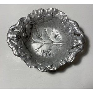 Vtg 1995 Arthur Court Bunny Rabbit Cabbage Leaf Candy Nut Bowl Ear Handles 6.5"